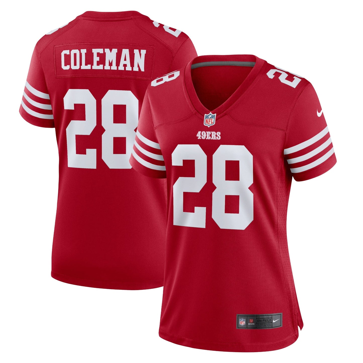 Women's Nike Tevin Coleman Scarlet San Francisco 49ers Home Game Player Jersey