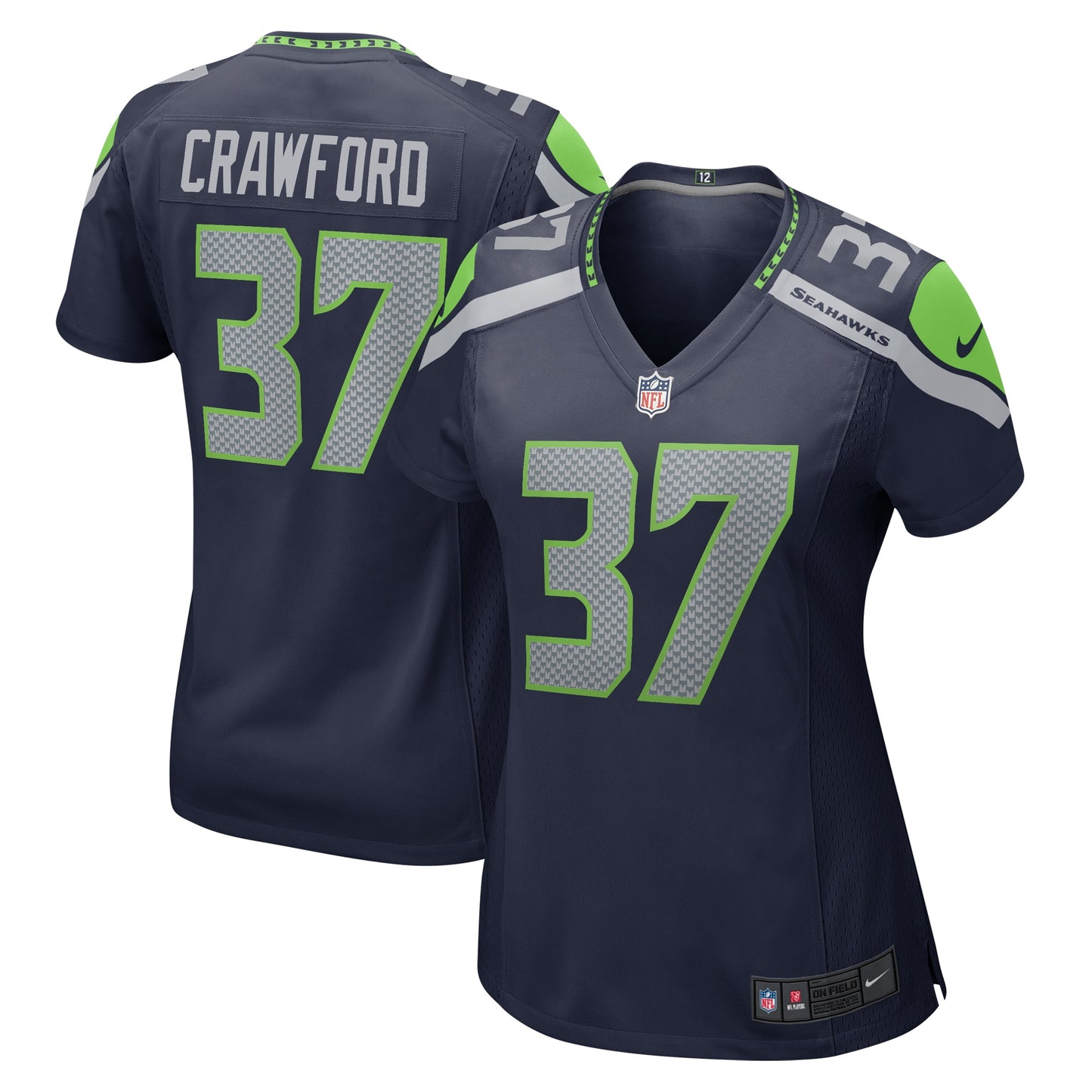 Xavier Crawford Seattle Seahawks Nike Women's Home Game Player Jersey - College Navy