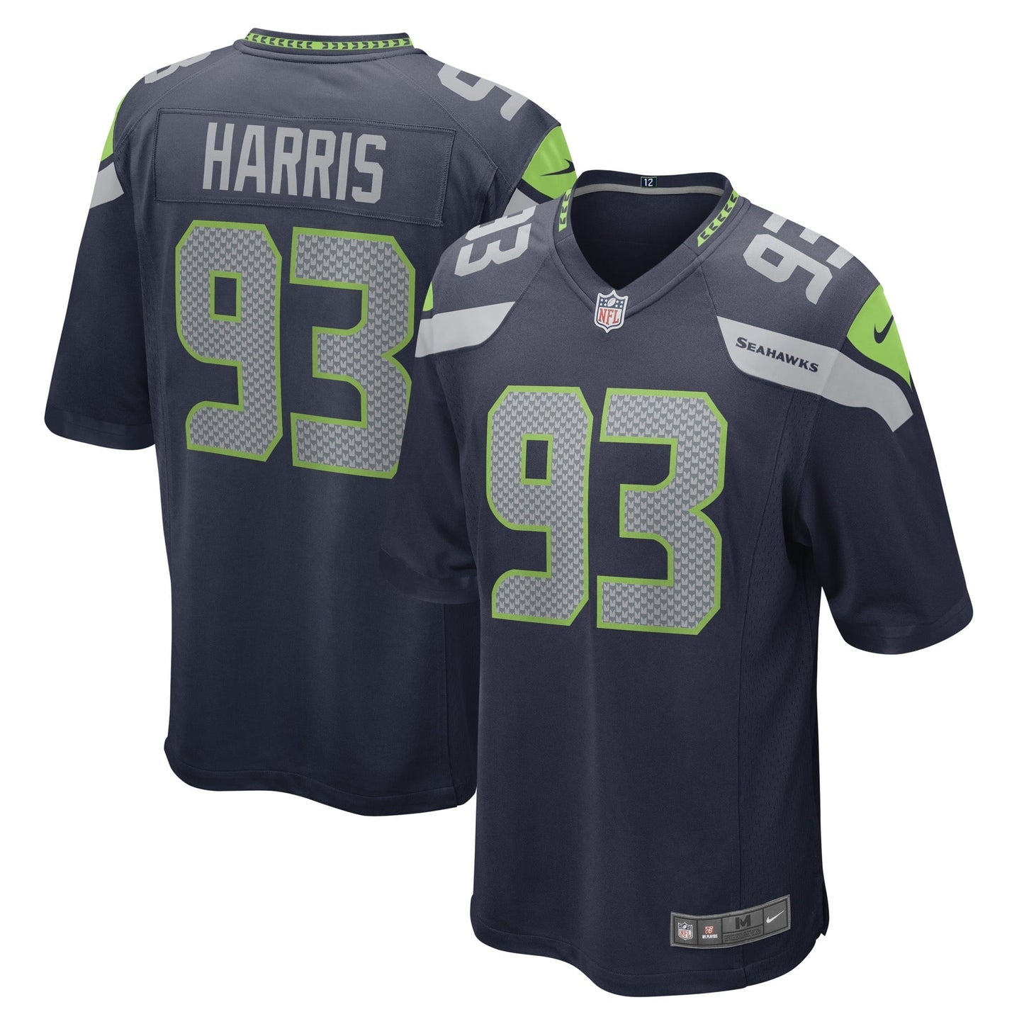 Men's Nike Shelby Harris College Navy Seattle Seahawks Game Player Jersey