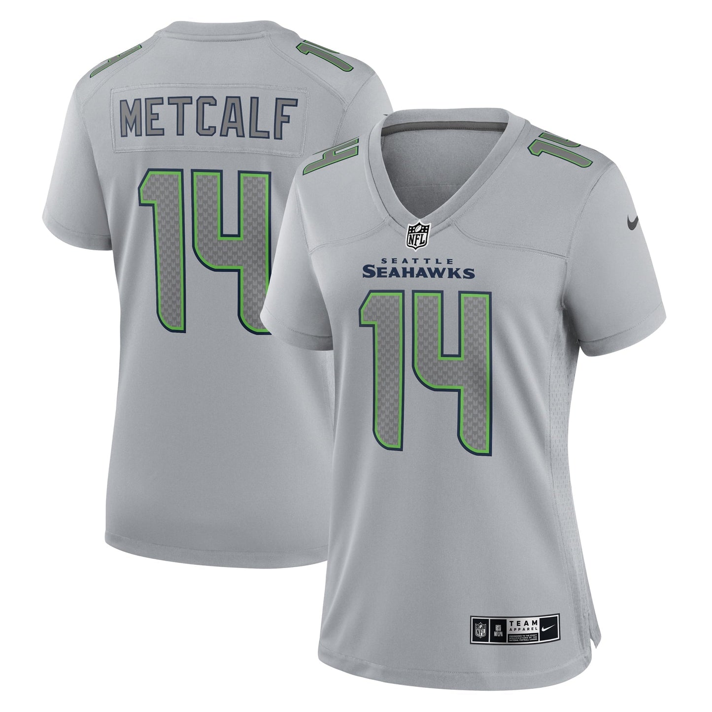 Women's Nike DK Metcalf Gray Seattle Seahawks Atmosphere Fashion Game Jersey