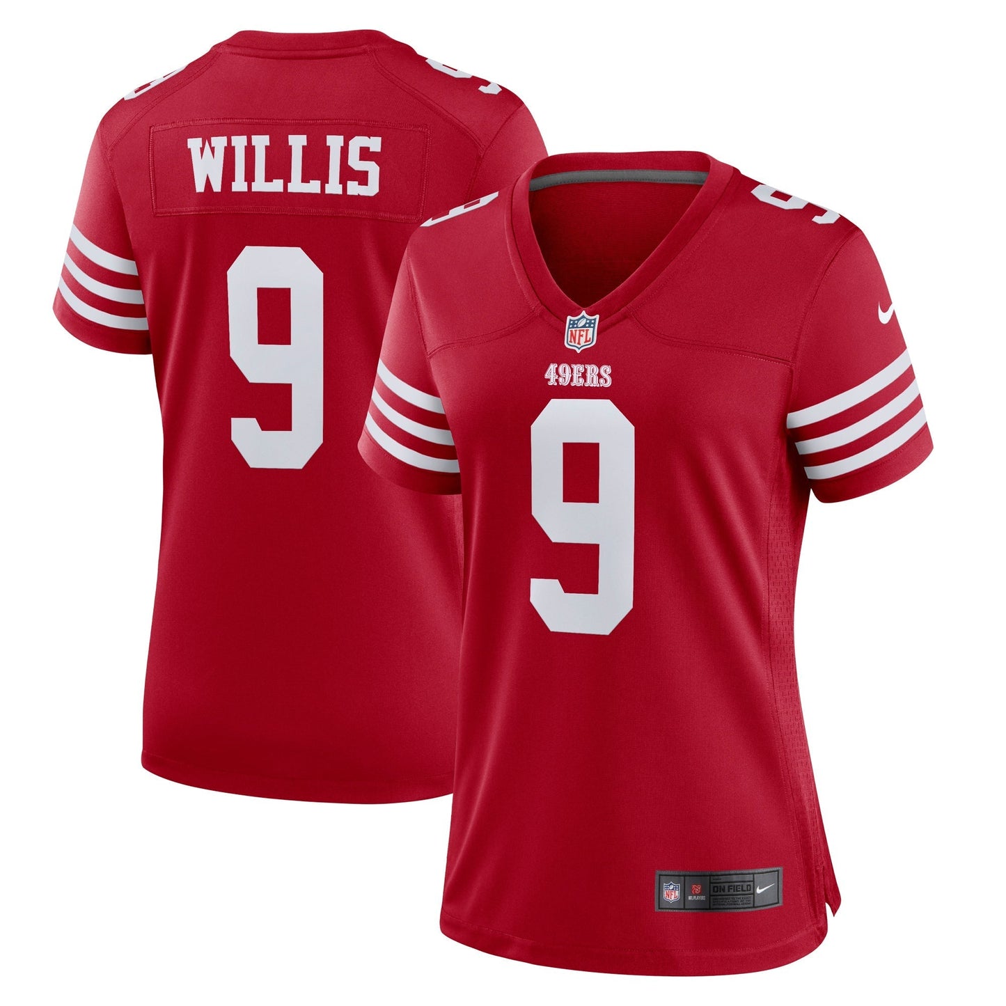 Women's Nike Brayden Willis Scarlet San Francisco 49ers Team Game Jersey